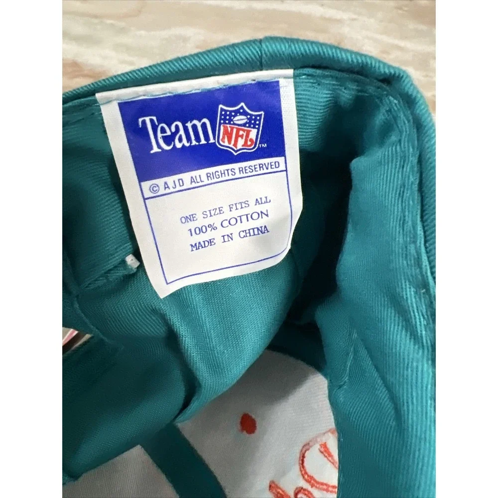Team NFL AJD Miami Dolphins Vintage 90's Snapback Hat - Has A Stain (See Photos) - Picture 10 of 10